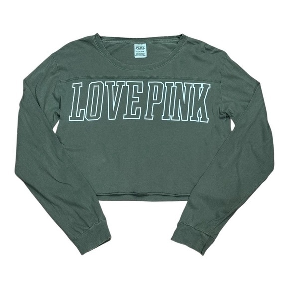 Tops - PINK Victorias Secret Shirt Womens Small Long Sleeve Love Pink Cropped Top